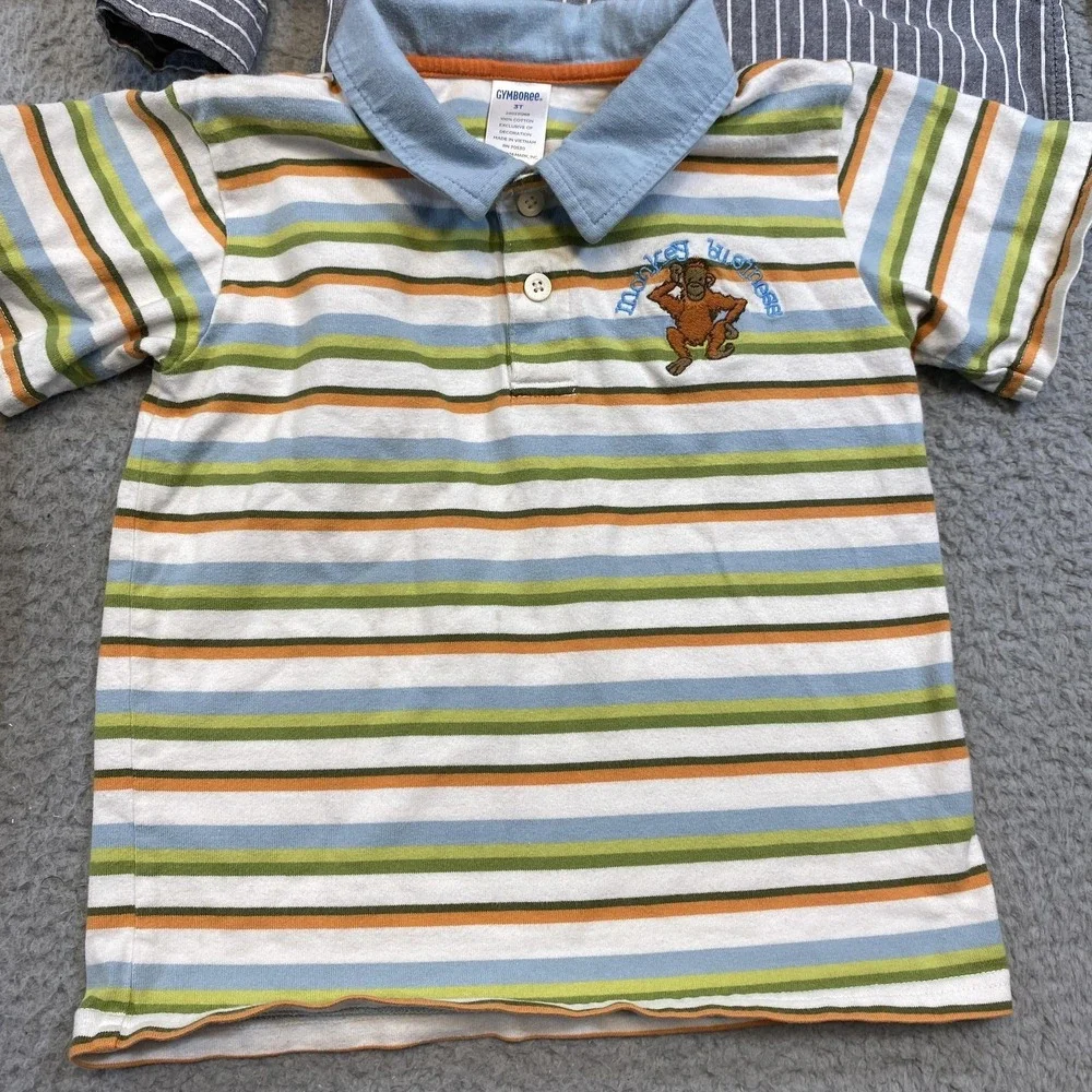 Gymboree Outfit Lot Boys 3T Puffer Vest Shirt Hoodie Sweater Polo Monkey Striped